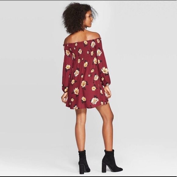 NWT Xhilaration Floral Print Long Sleeve Dress - Picture 2 of 7